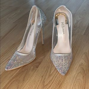 Clear sparkly heels